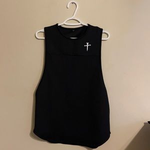 Three Nails. Black Workout Tank Top.